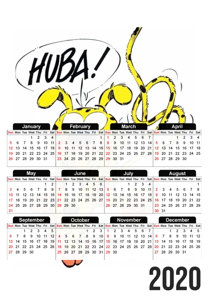  Marsupilami Houba para A3 Photo Calendar 30x43cm