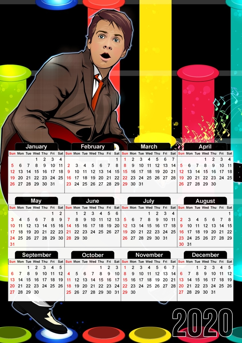  Marty McFly plays Guitar Hero para A3 Photo Calendar 30x43cm