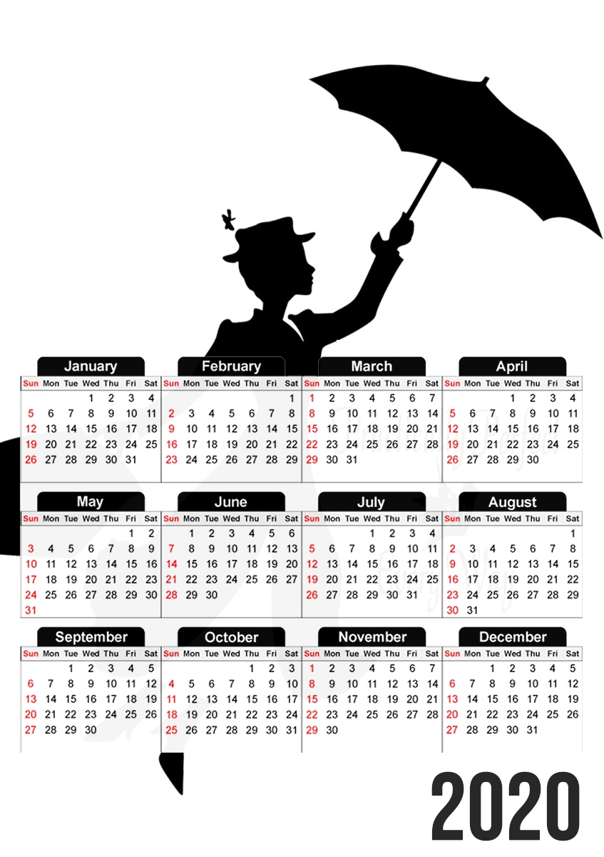  Mary Poppins Perfect in every way para A3 Photo Calendar 30x43cm