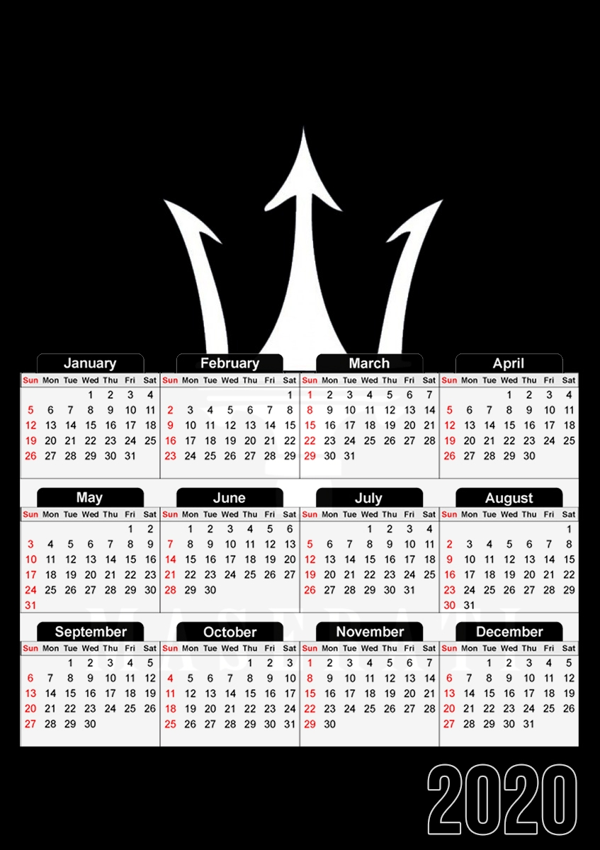  Maserati Courone para A3 Photo Calendar 30x43cm