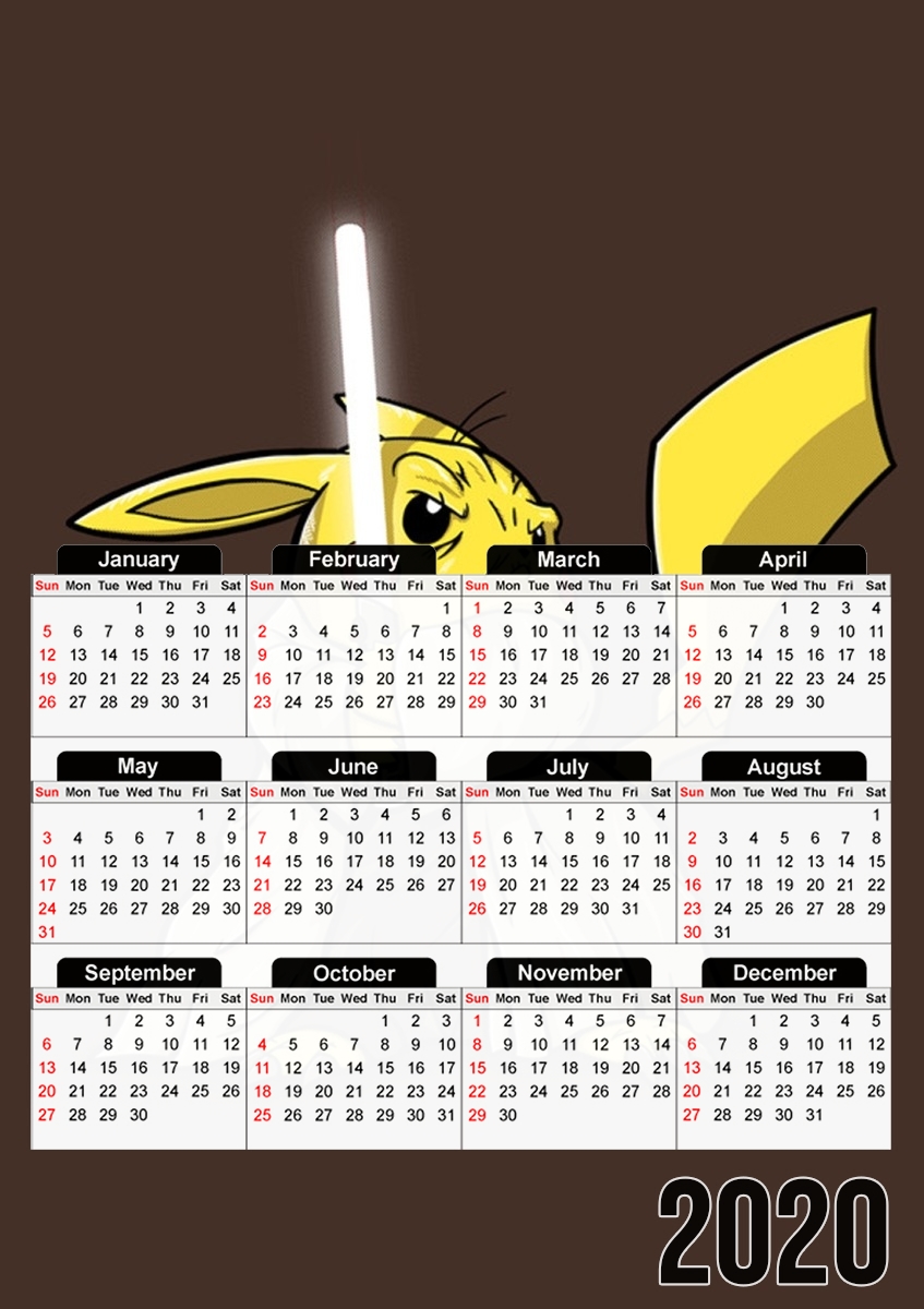  Master Pikachu Jedi para A3 Photo Calendar 30x43cm