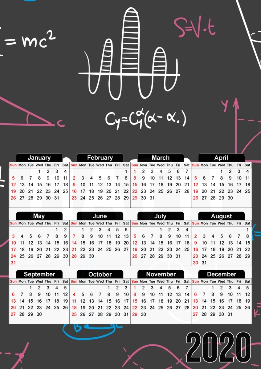  Mathematics background para A3 Photo Calendar 30x43cm