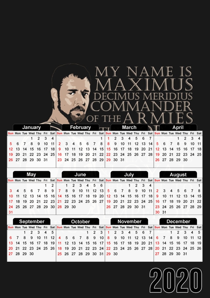  Maximus the Gladiator para A3 Photo Calendar 30x43cm