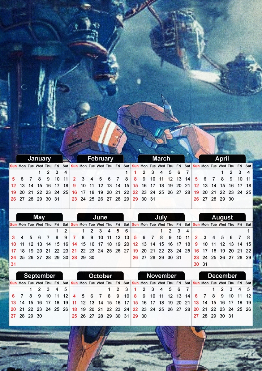  Mech Robot V4 para A3 Photo Calendar 30x43cm