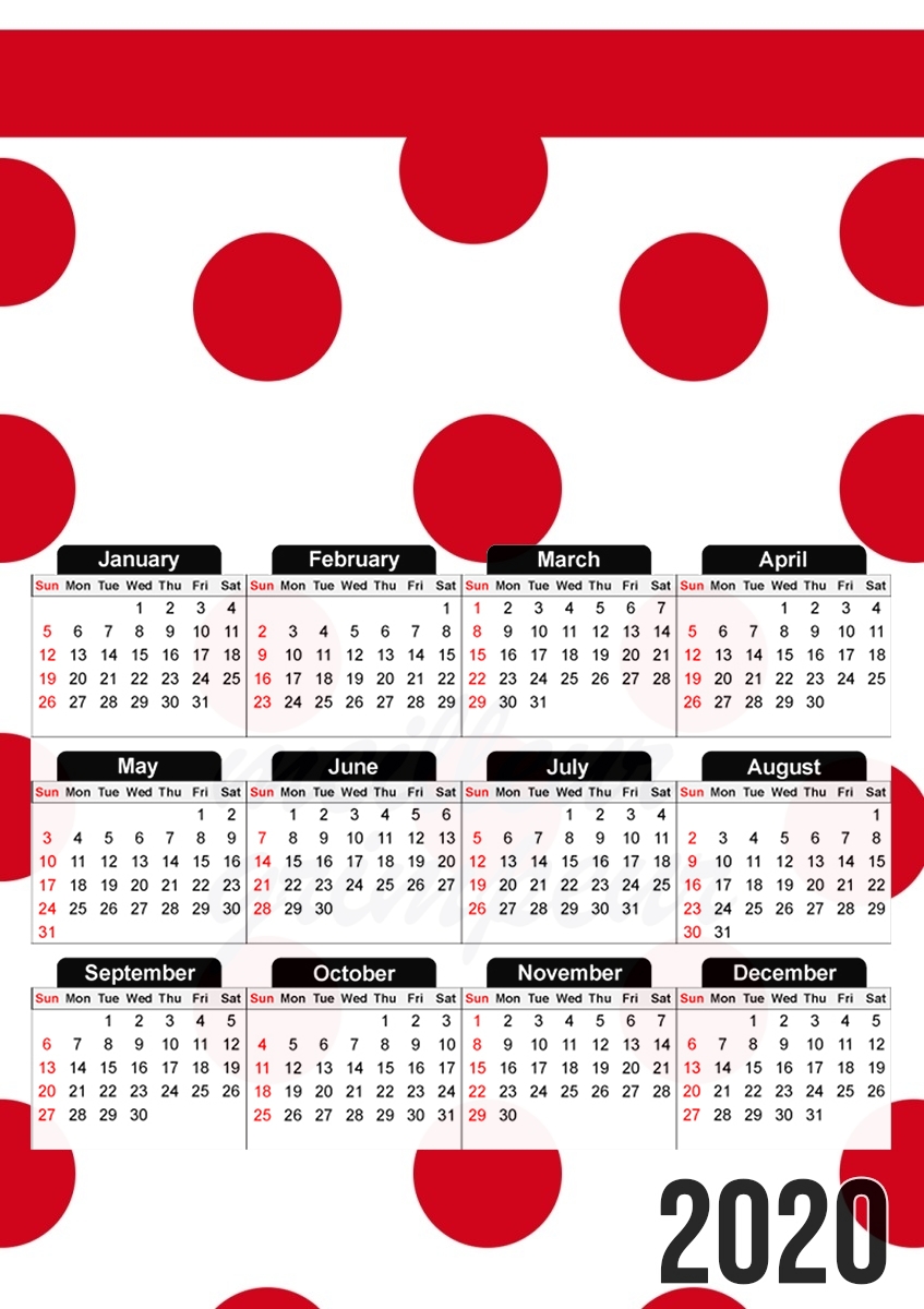  Meilleur grimpeur Pois rouge para A3 Photo Calendar 30x43cm