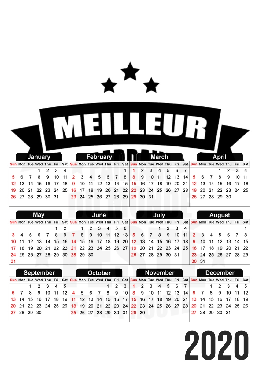  Meilleur parrain du monde para A3 Photo Calendar 30x43cm