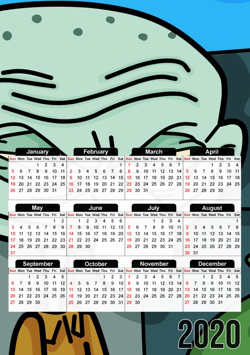  Meme Collection Squidward Tentacles para A3 Photo Calendar 30x43cm