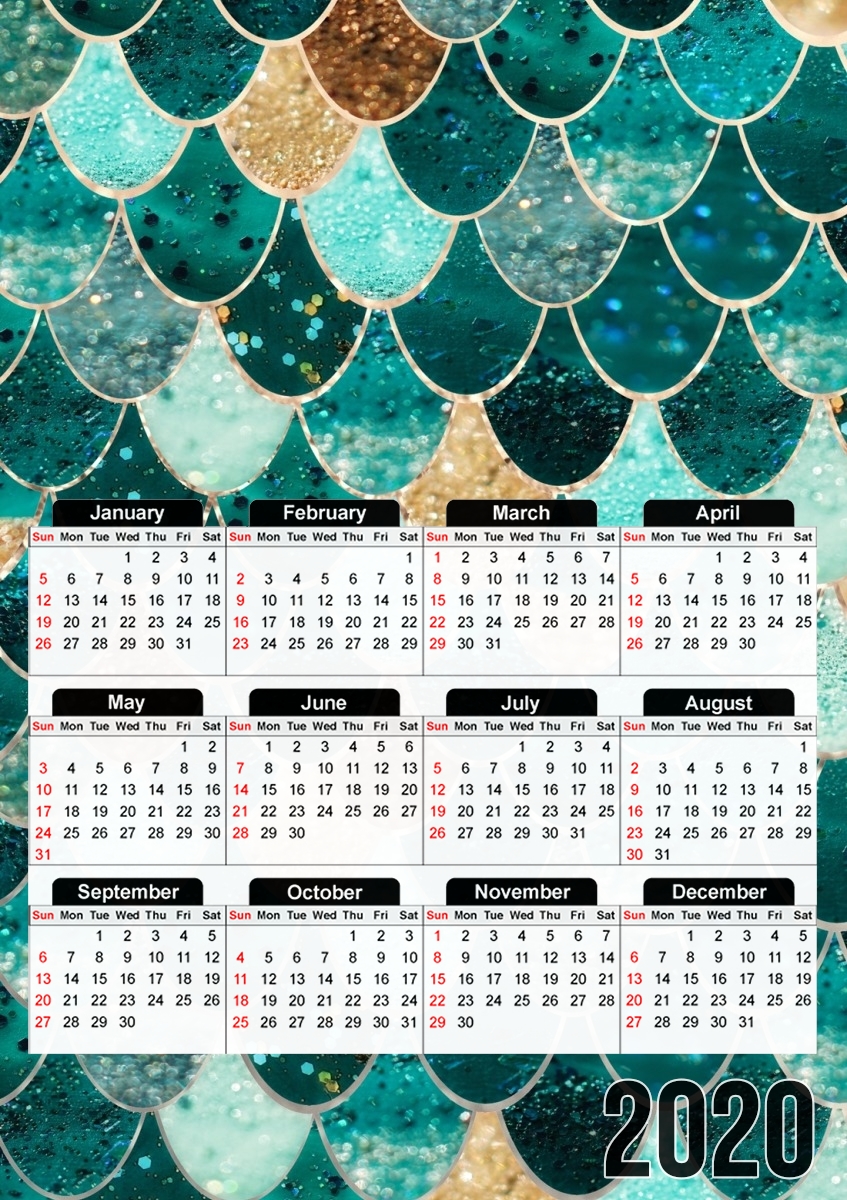  MERMAID para A3 Photo Calendar 30x43cm