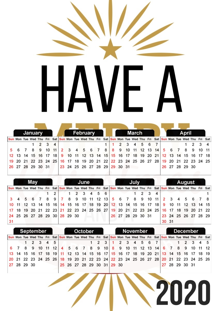  Merry Christmas and happy new year para A3 Photo Calendar 30x43cm