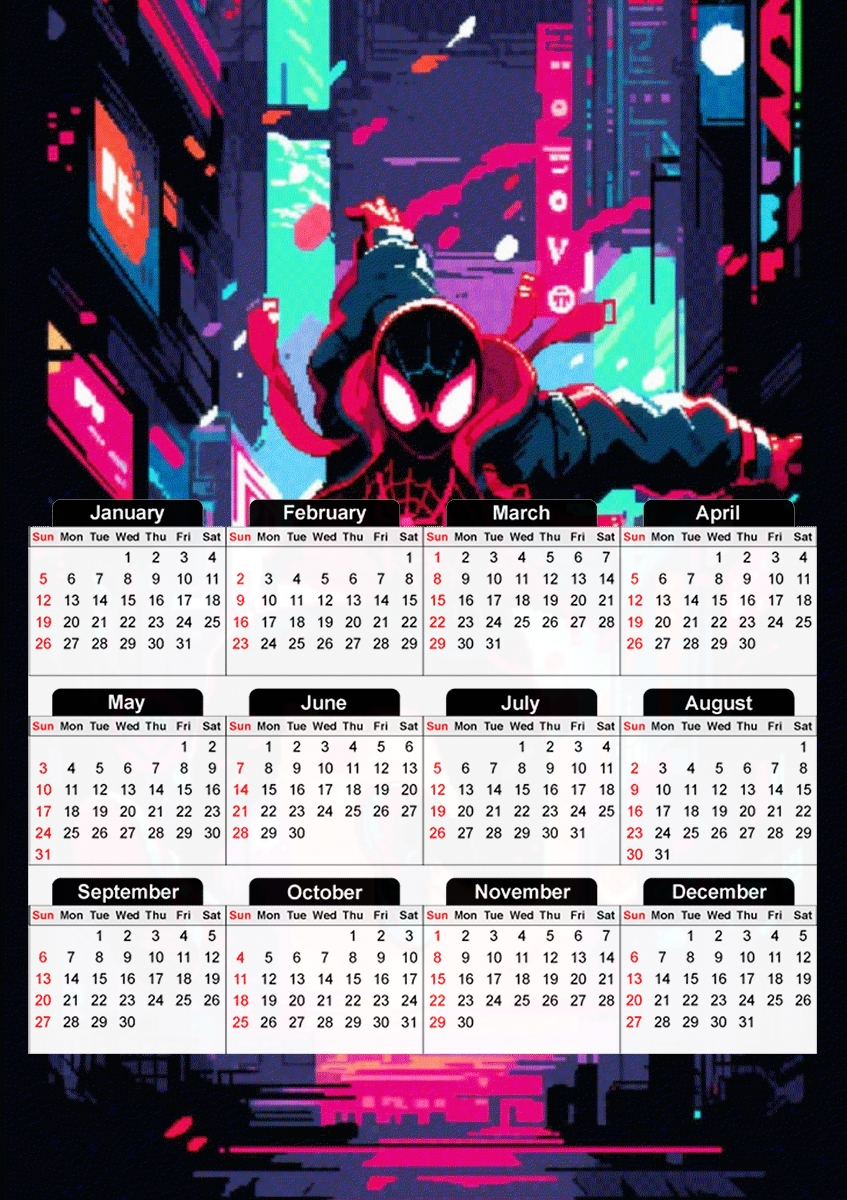  Miles neon street  para A3 Photo Calendar 30x43cm