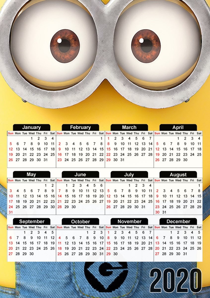 Minions Face para A3 Photo Calendar 30x43cm