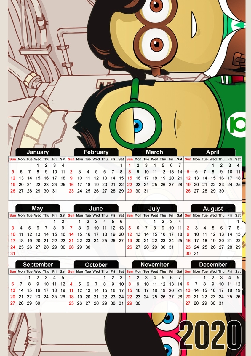  Minions mashup Big Bang Theory para A3 Photo Calendar 30x43cm