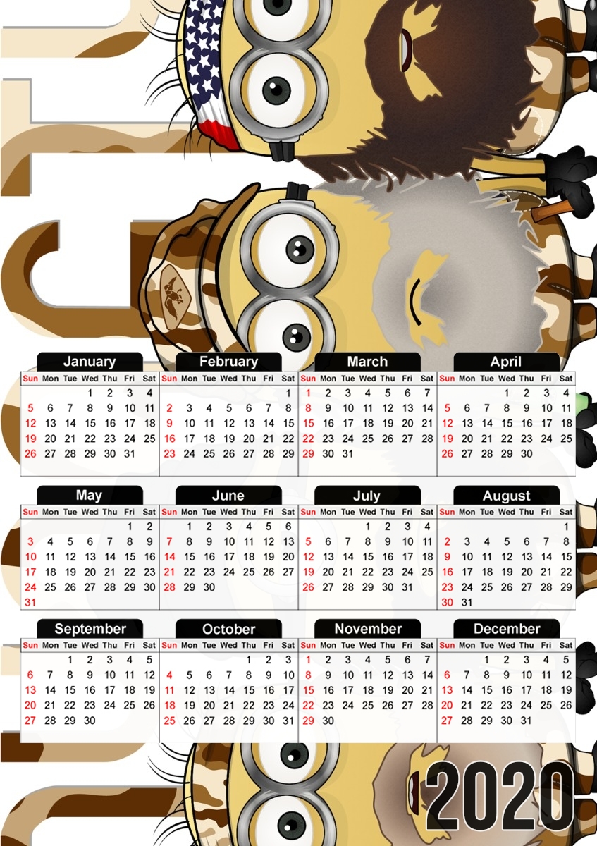  Minions mashup Duck Dinasty para A3 Photo Calendar 30x43cm