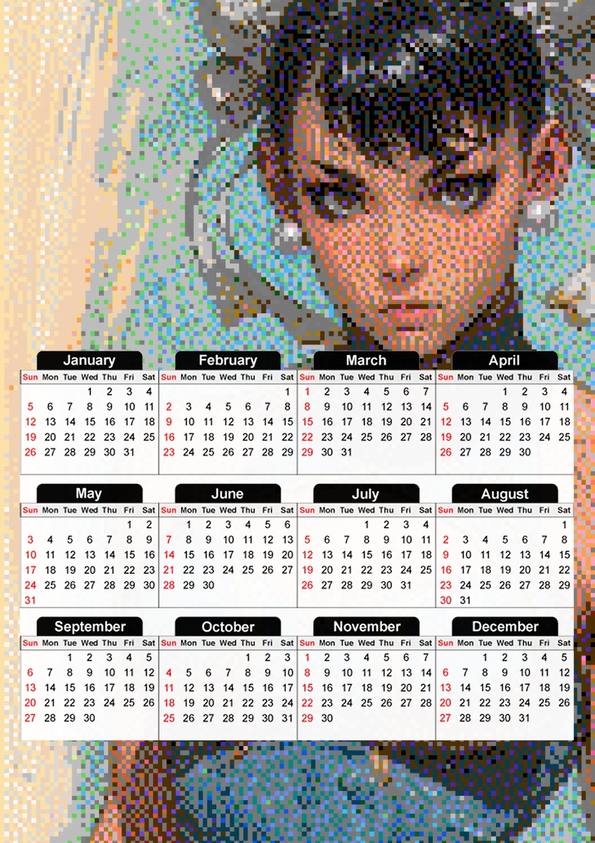  Miss Chun-Li para A3 Photo Calendar 30x43cm