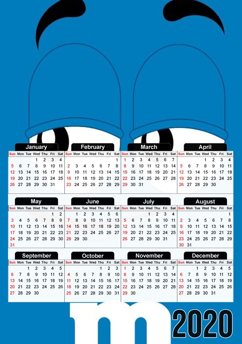  M&M's Blue para A3 Photo Calendar 30x43cm