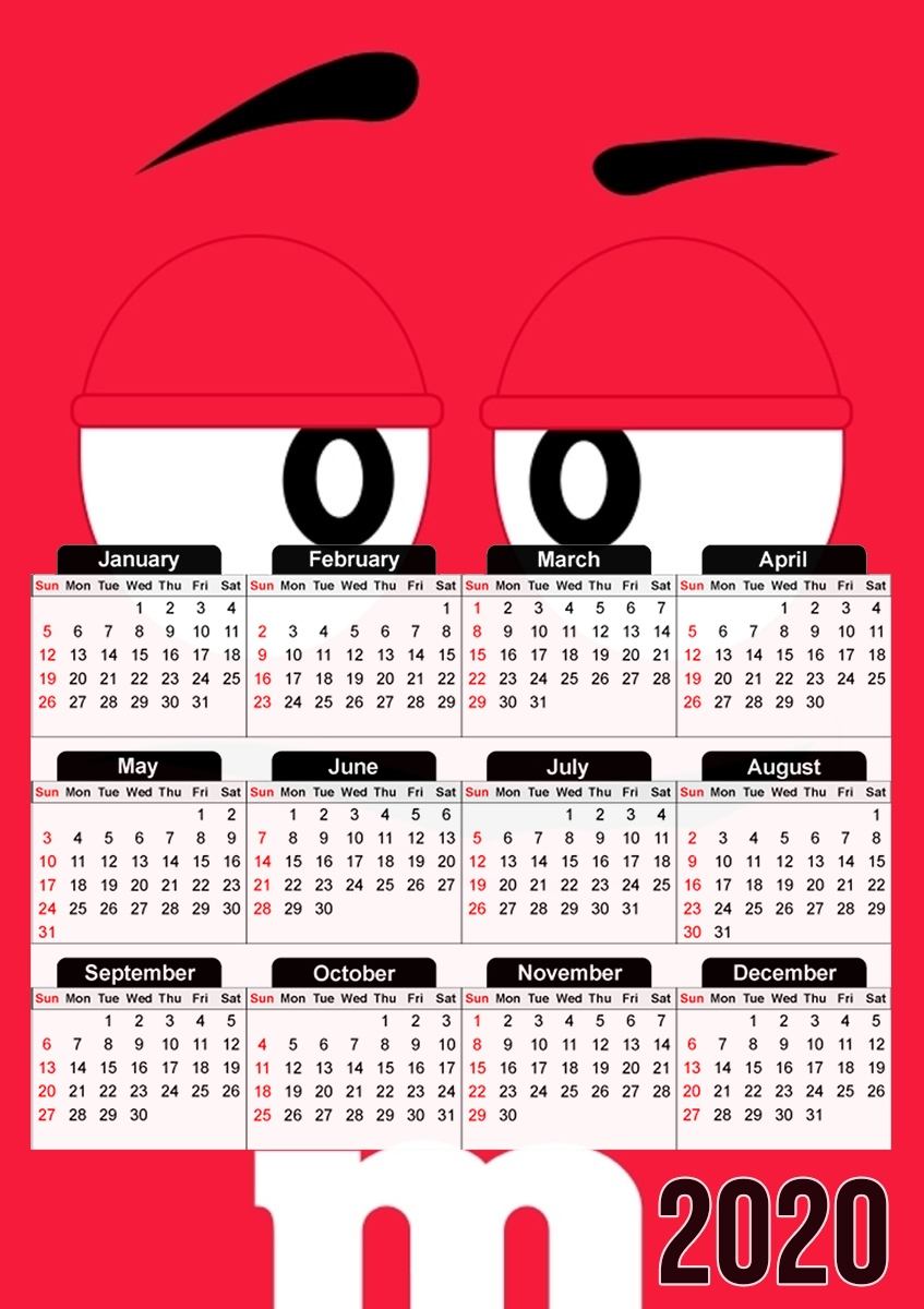  M&M's Red para A3 Photo Calendar 30x43cm