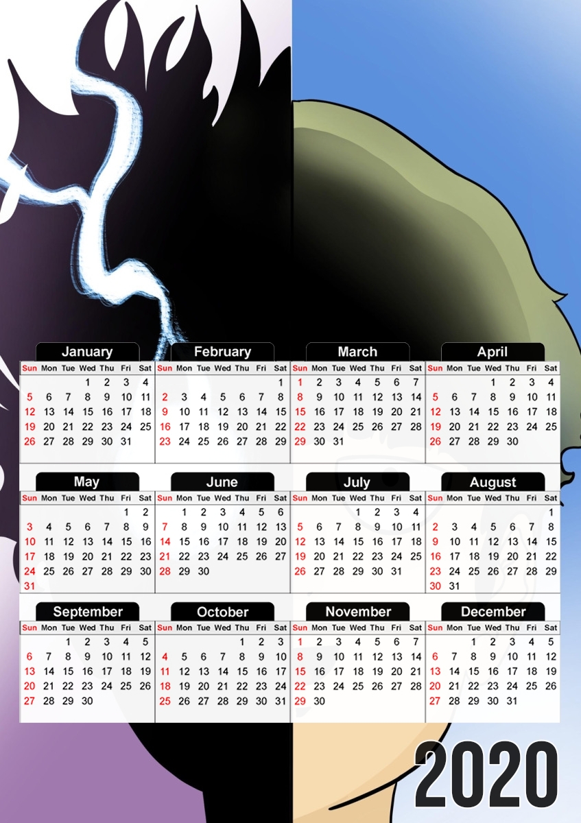  mob psycho 100 fan art para A3 Photo Calendar 30x43cm