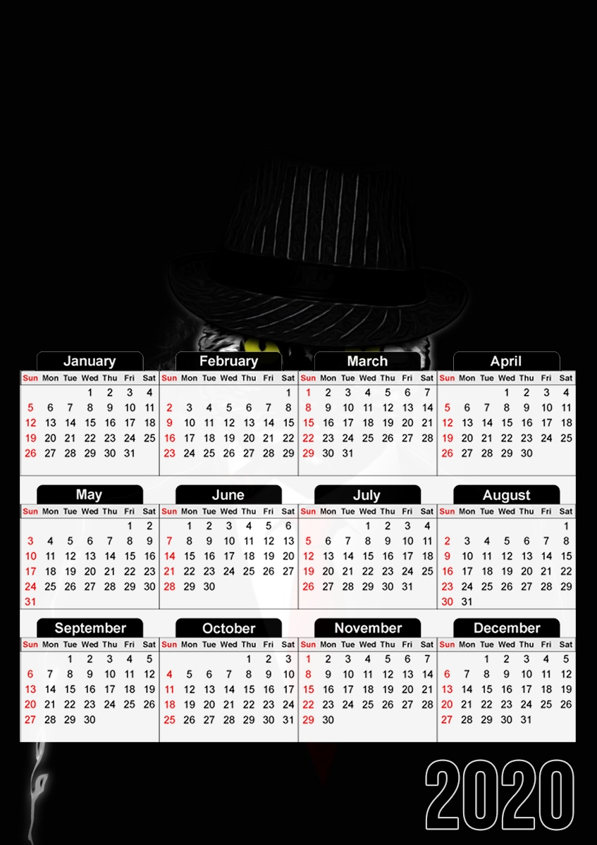  Mobster Cat para A3 Photo Calendar 30x43cm