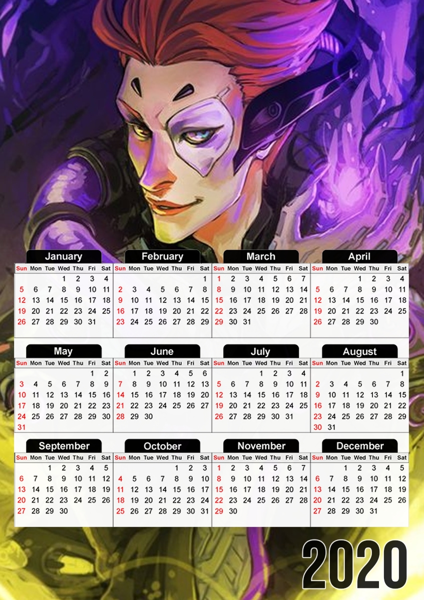  Moira Overwatch art para A3 Photo Calendar 30x43cm