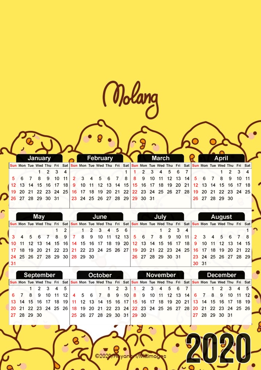  Molang para A3 Photo Calendar 30x43cm