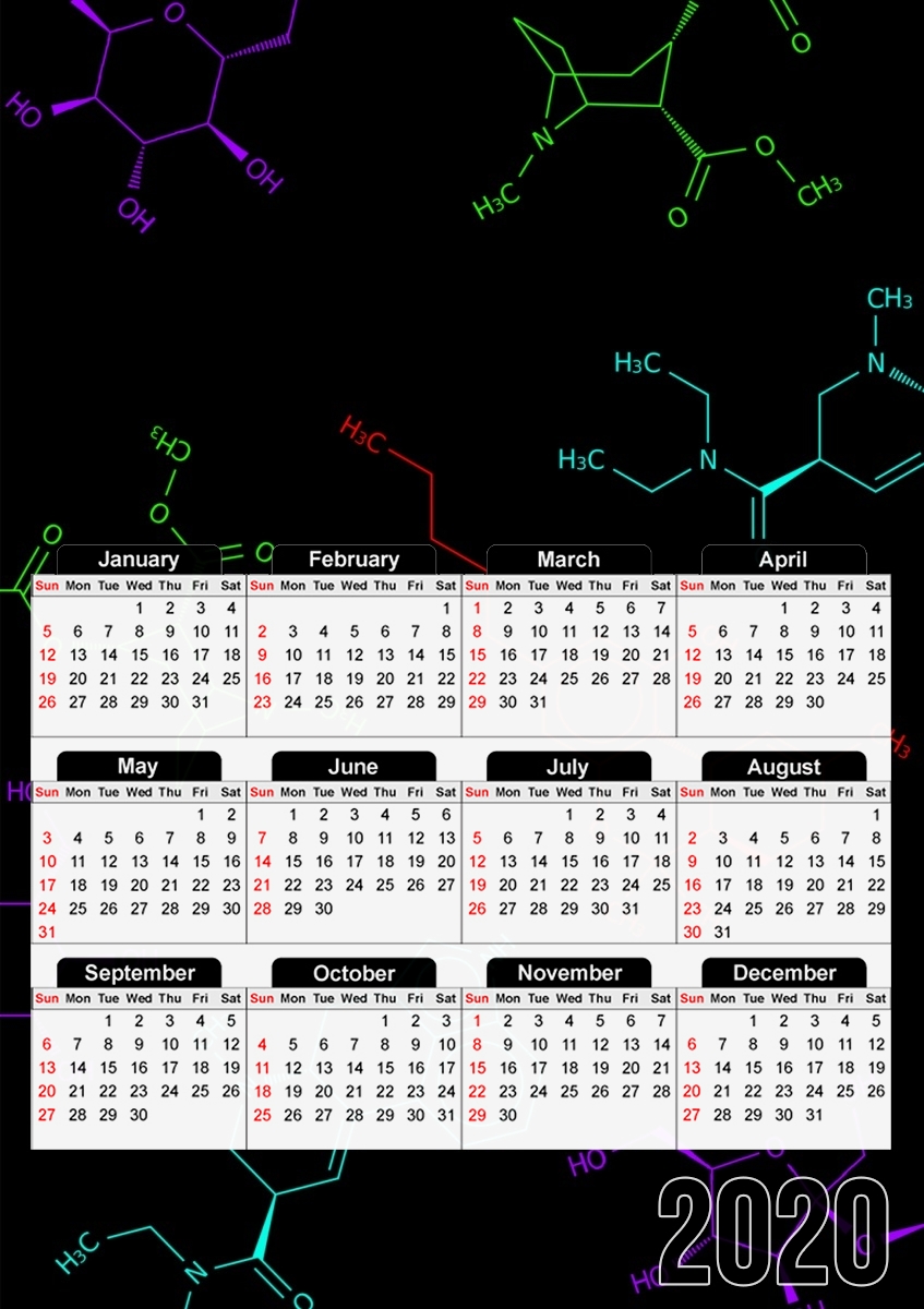  Molecule symbole para A3 Photo Calendar 30x43cm