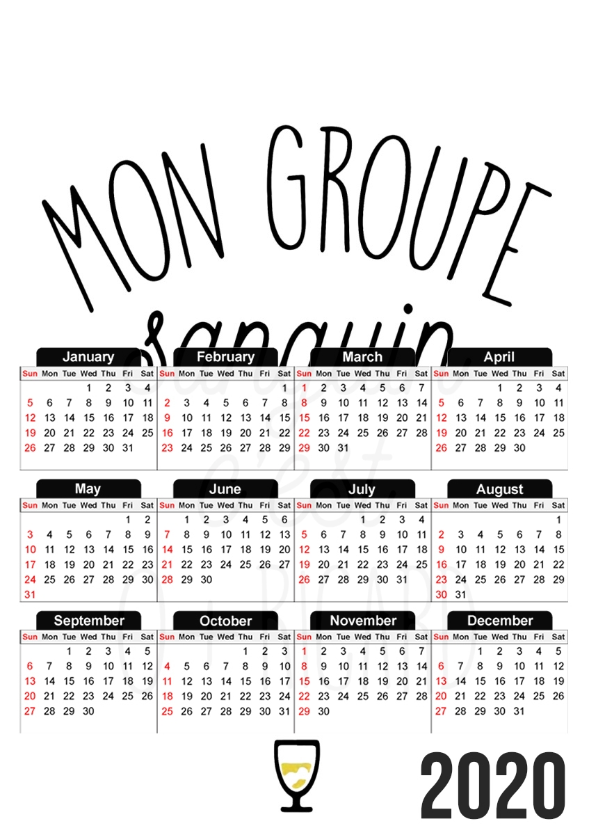  Mon groupe sanguin Ricard para A3 Photo Calendar 30x43cm