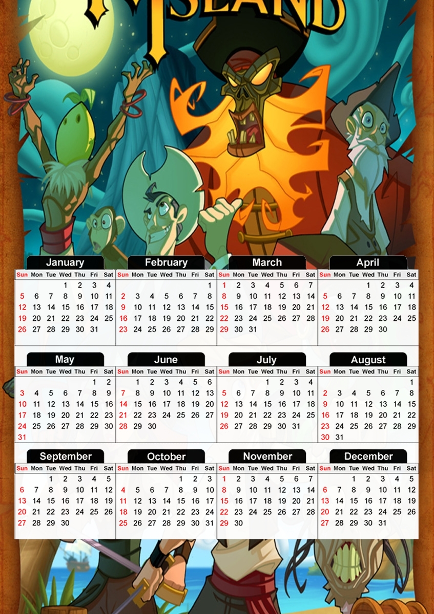  Monkey Island para A3 Photo Calendar 30x43cm