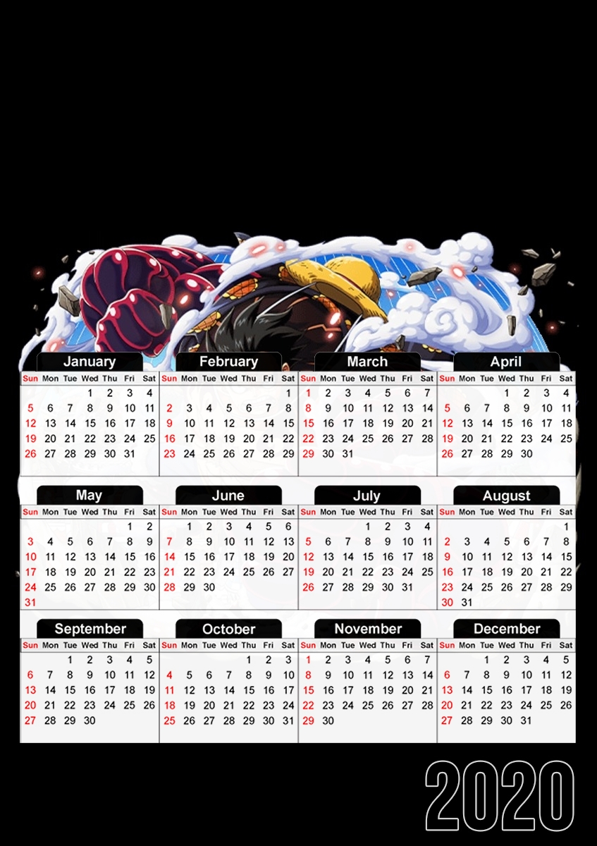  Monkey Luffy Gear 4 para A3 Photo Calendar 30x43cm