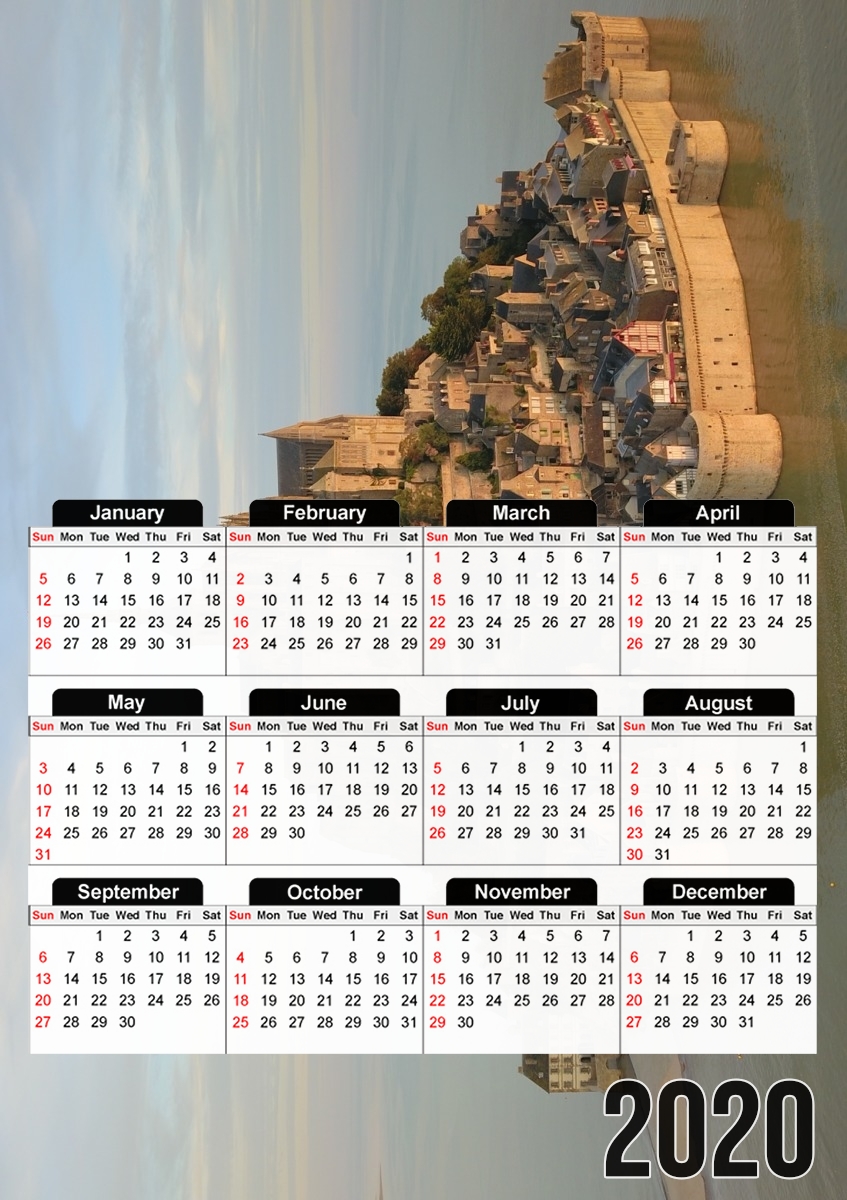  Mont Saint Michel PostCard para A3 Photo Calendar 30x43cm