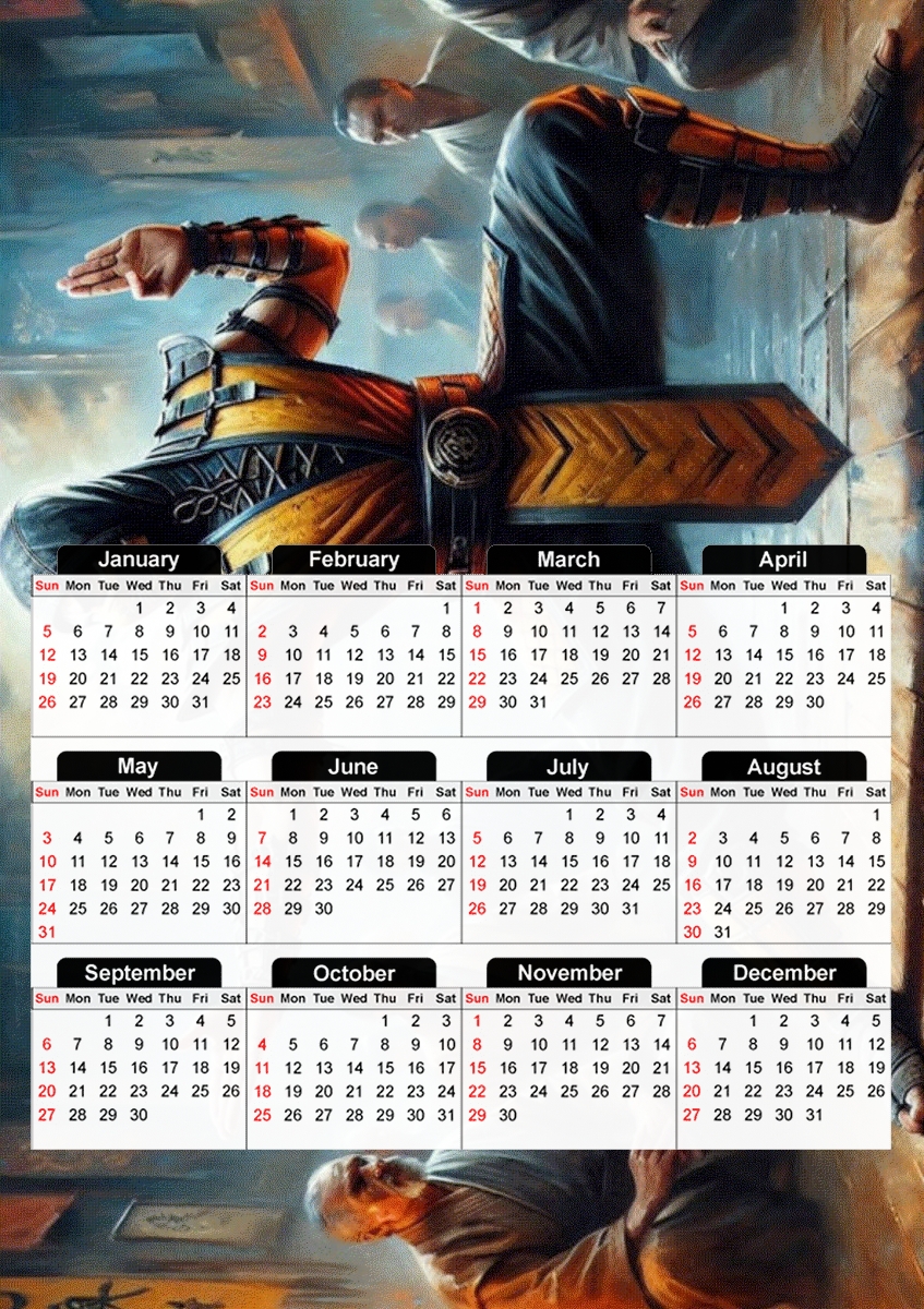  Mortal Scorpio para A3 Photo Calendar 30x43cm