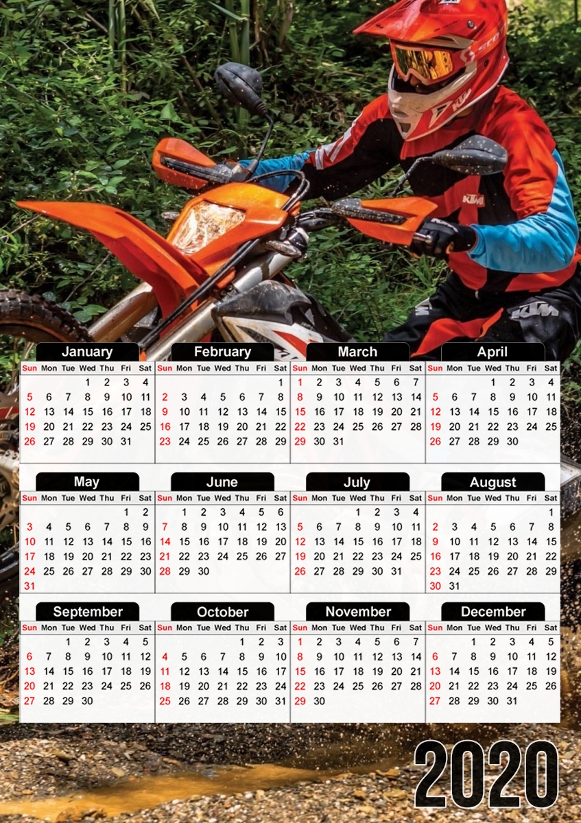  Moto Ktm Enduro Photography jungle para A3 Photo Calendar 30x43cm