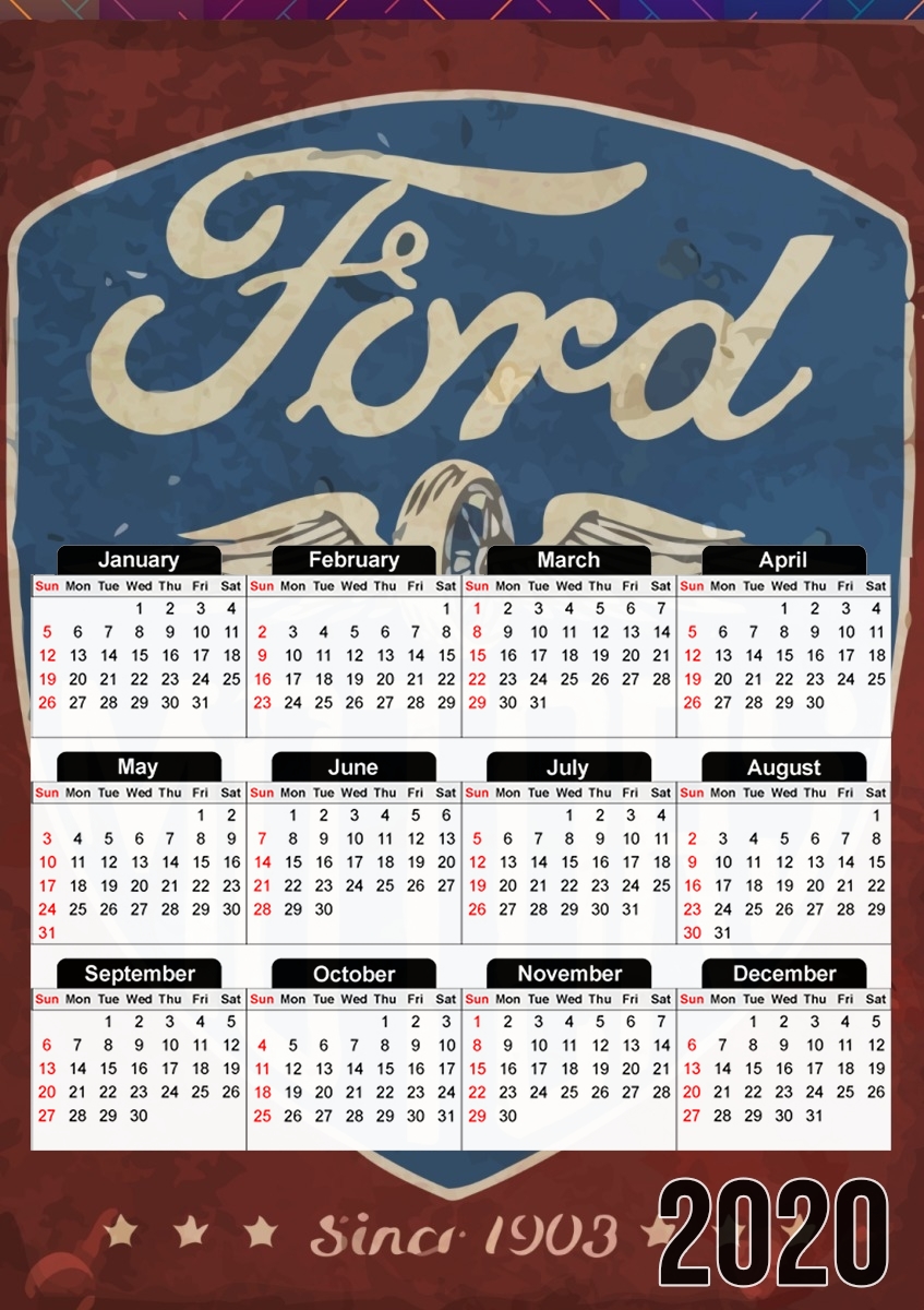  Motors vintage para A3 Photo Calendar 30x43cm