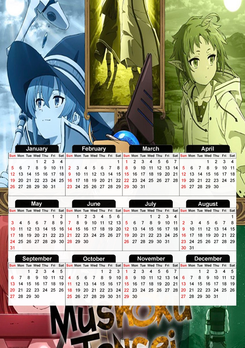  Mushoku Tensei para A3 Photo Calendar 30x43cm