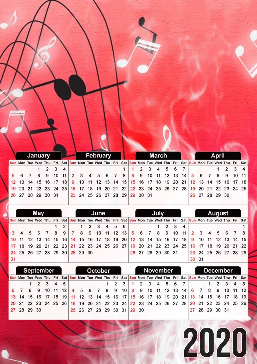  Musicality para A3 Photo Calendar 30x43cm