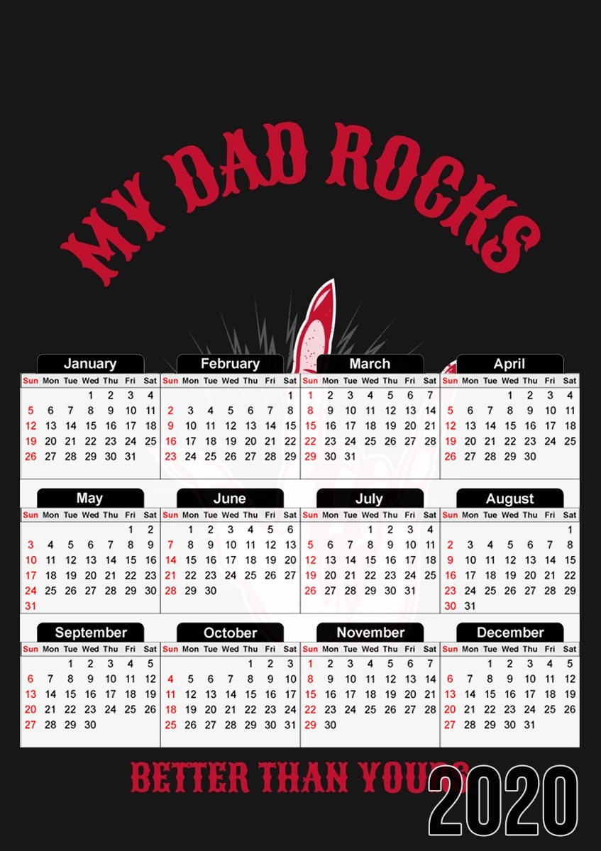  My dad rocks para A3 Photo Calendar 30x43cm