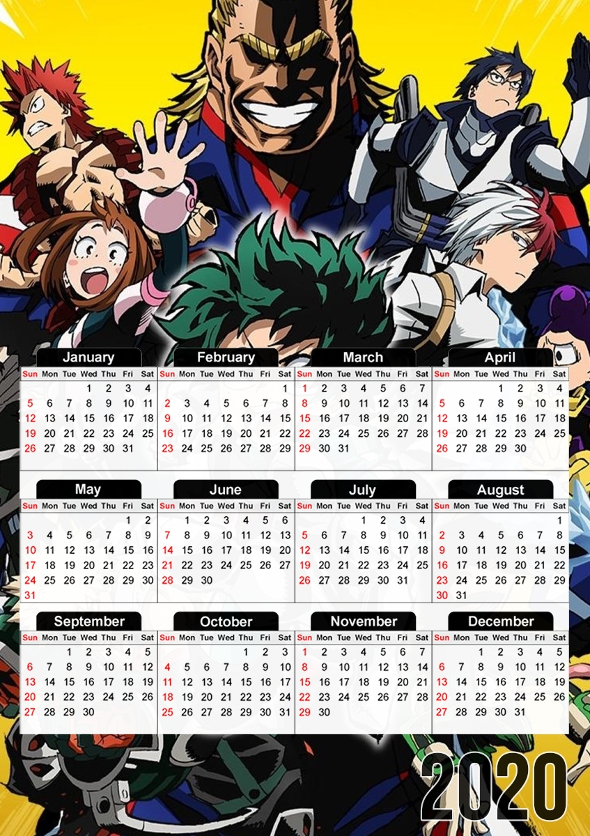  my hero academia Izuku Midoriya para A3 Photo Calendar 30x43cm