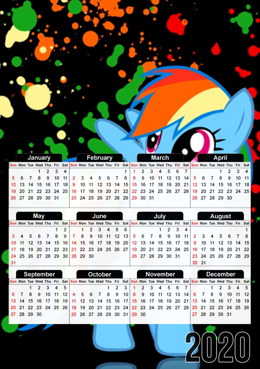  My little pony Rainbow Dash para A3 Photo Calendar 30x43cm