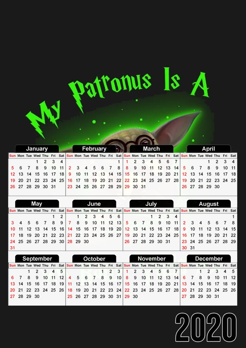  My patronus is baby yoda para A3 Photo Calendar 30x43cm