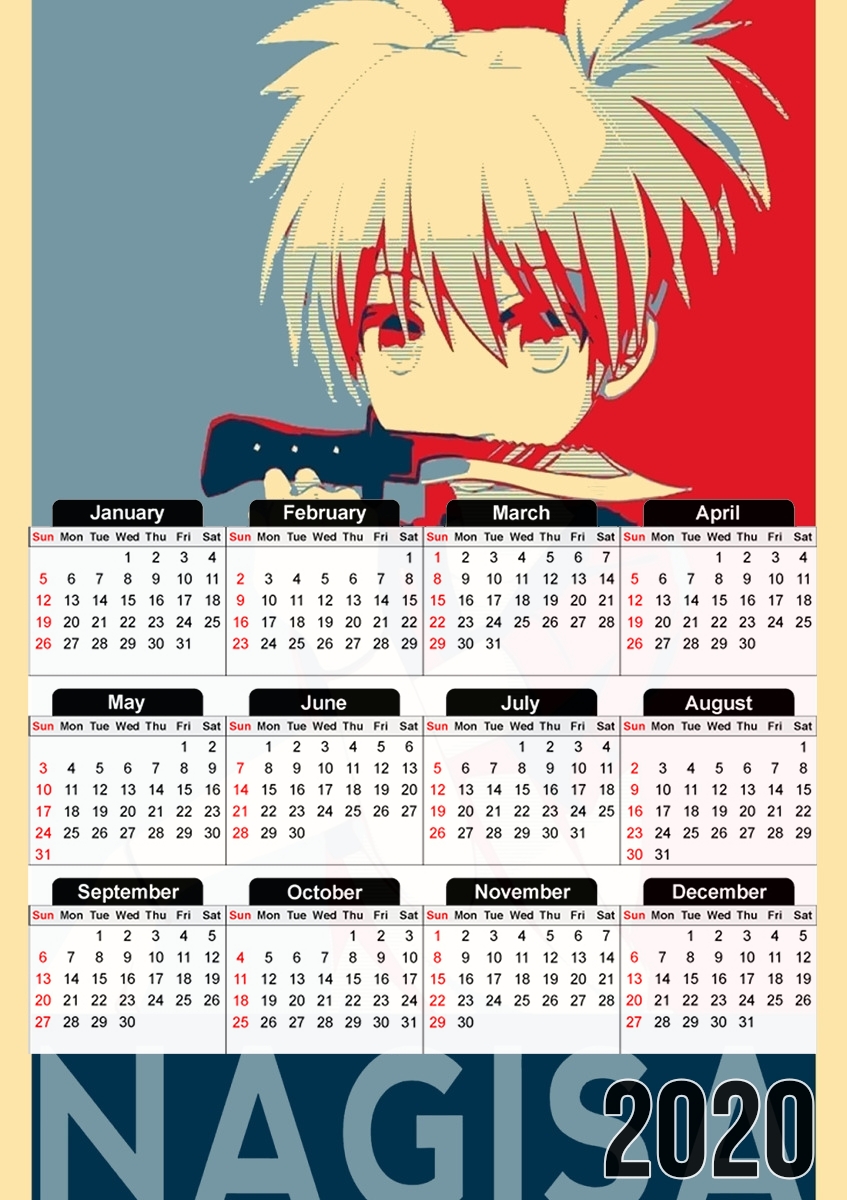  Nagisa Propaganda para A3 Photo Calendar 30x43cm