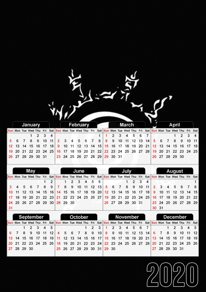  Naruto Fujin para A3 Photo Calendar 30x43cm