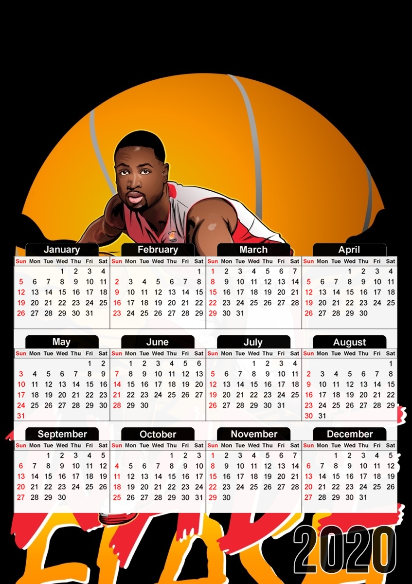  NBA Legends: Dwyane Wade para A3 Photo Calendar 30x43cm