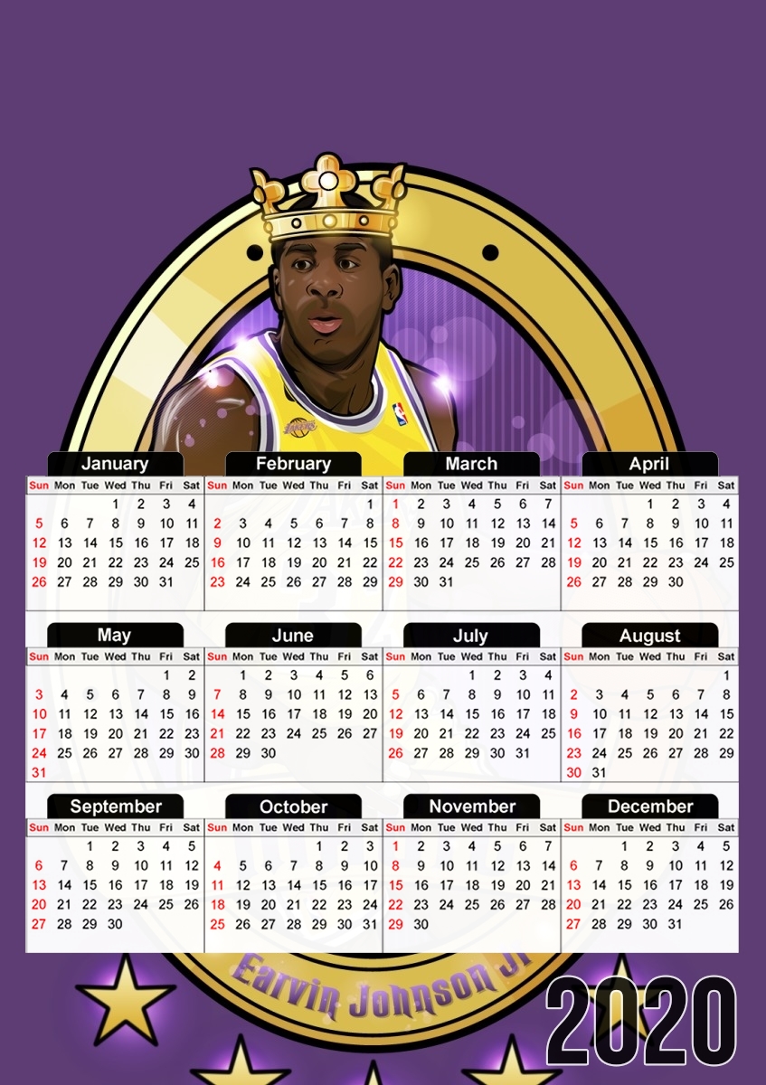  NBA Legends: "Magic" Johnson para A3 Photo Calendar 30x43cm