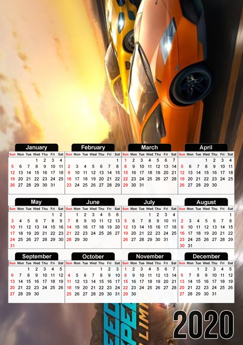  Need for speed para A3 Photo Calendar 30x43cm