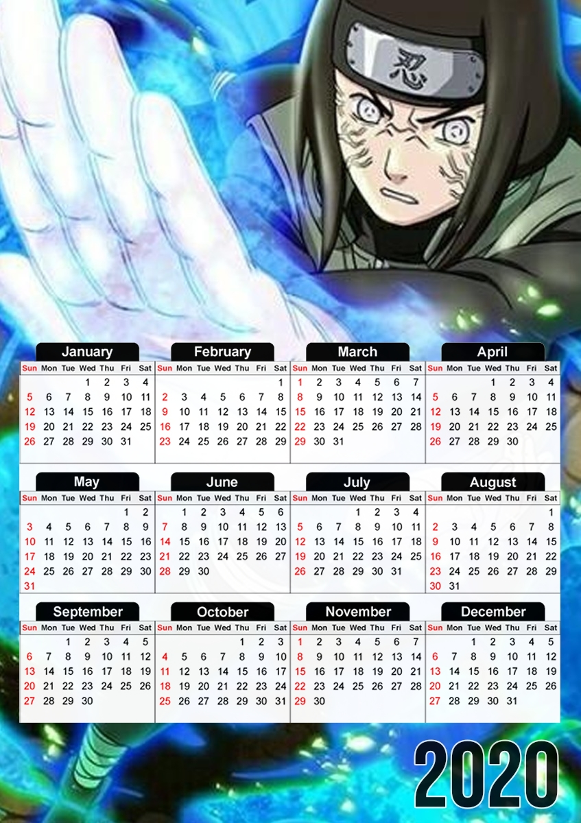  Neji Hyuga para A3 Photo Calendar 30x43cm