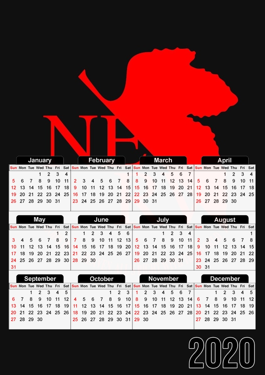  Nerv Neon Genesis Evangelion para A3 Photo Calendar 30x43cm