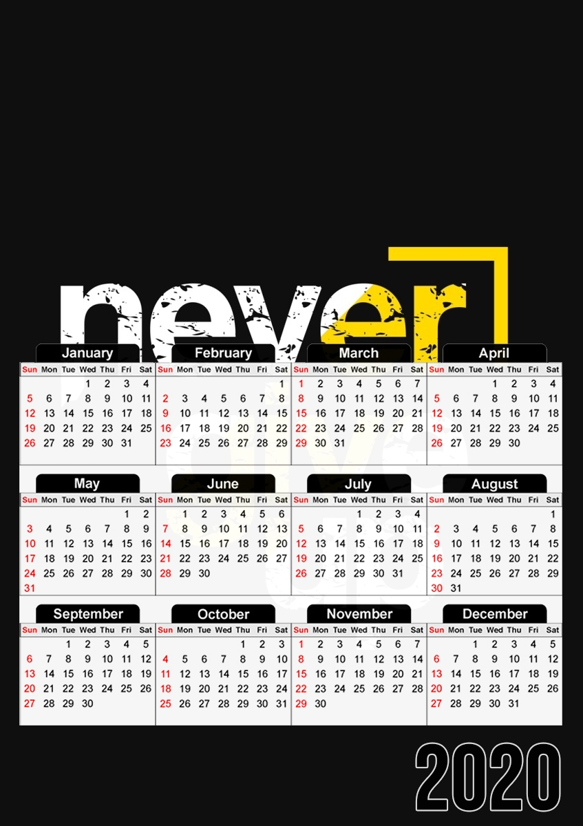  Never Give Up para A3 Photo Calendar 30x43cm