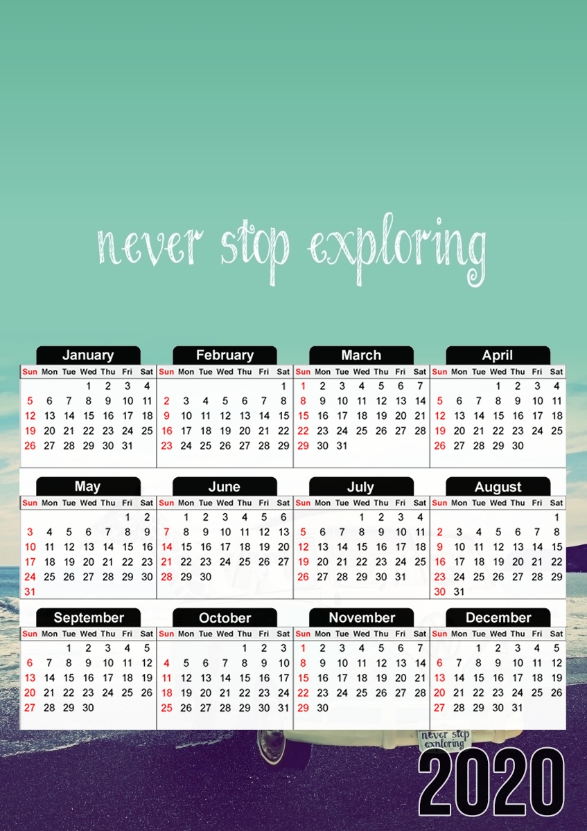  Never Stop Exploring - Lamas on Holidays para A3 Photo Calendar 30x43cm