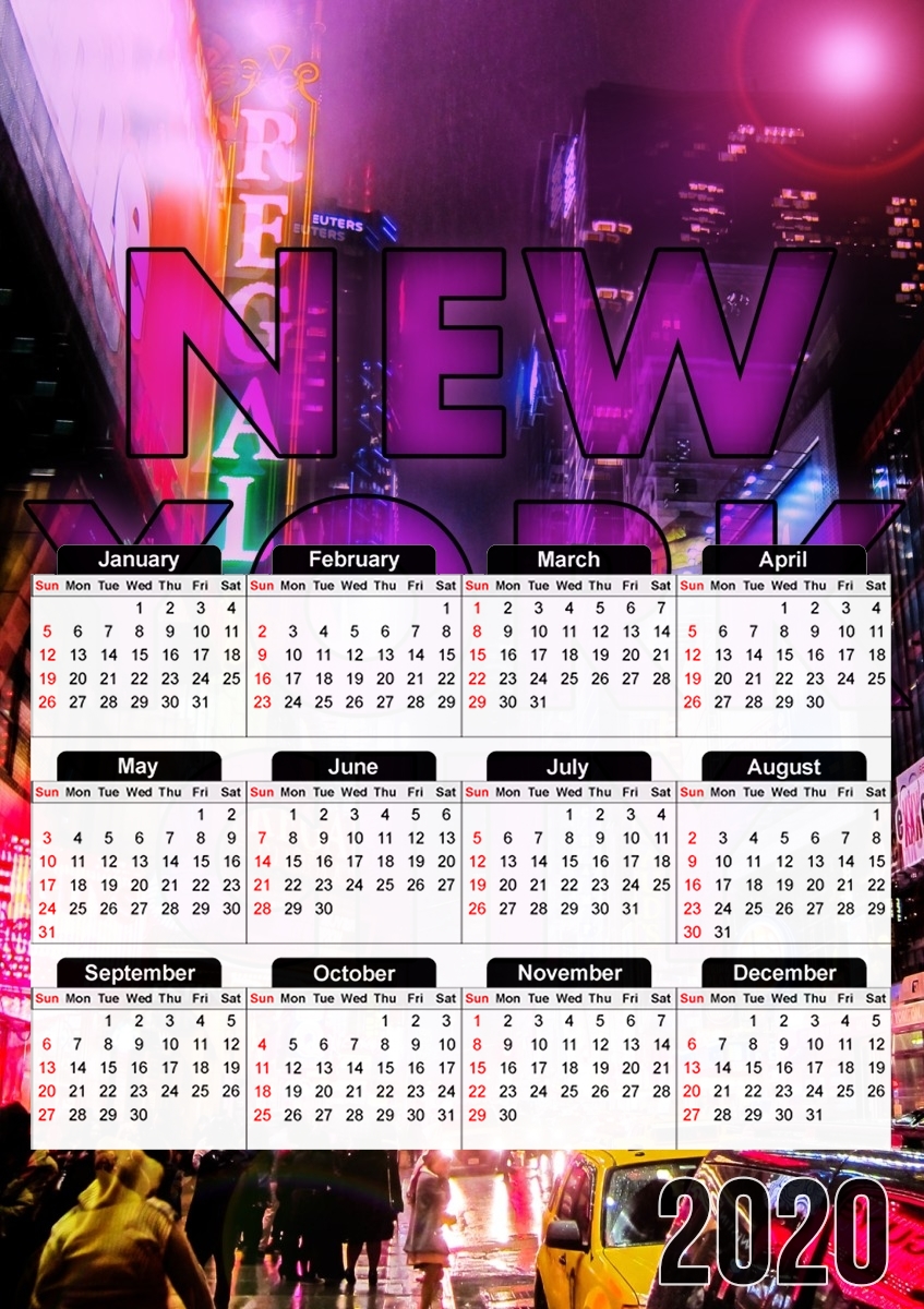  New York City - Broadway Color para A3 Photo Calendar 30x43cm