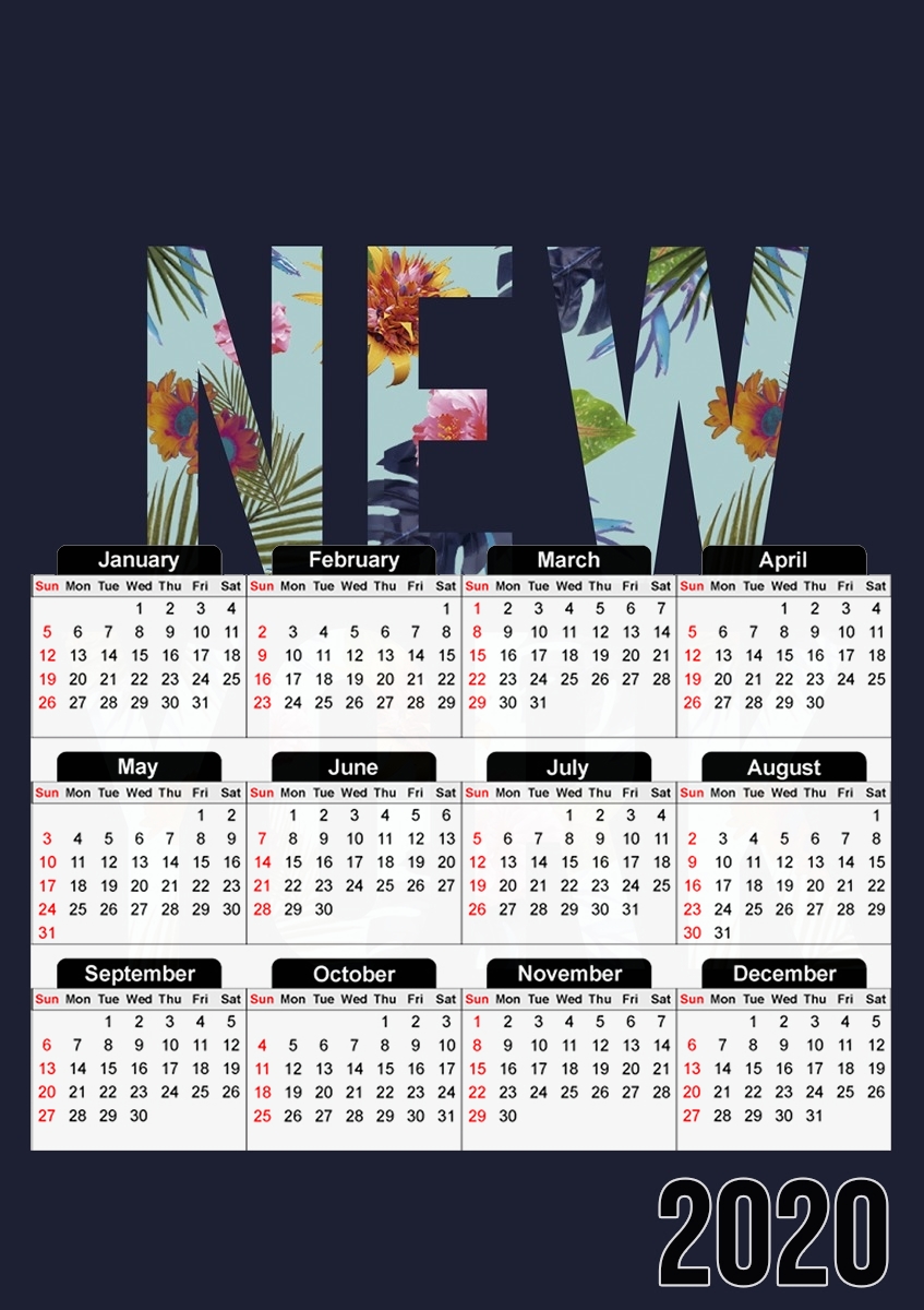  New York Floral para A3 Photo Calendar 30x43cm