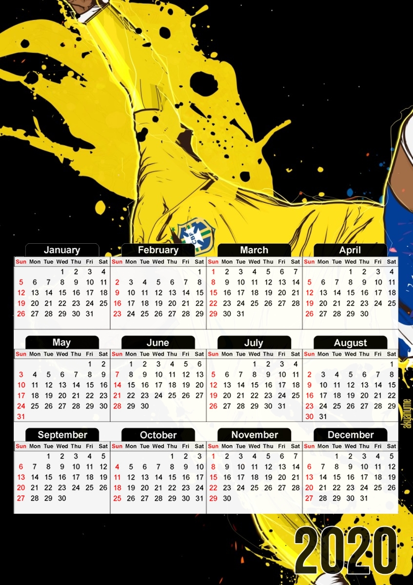  Neymar Carioca Paris para A3 Photo Calendar 30x43cm